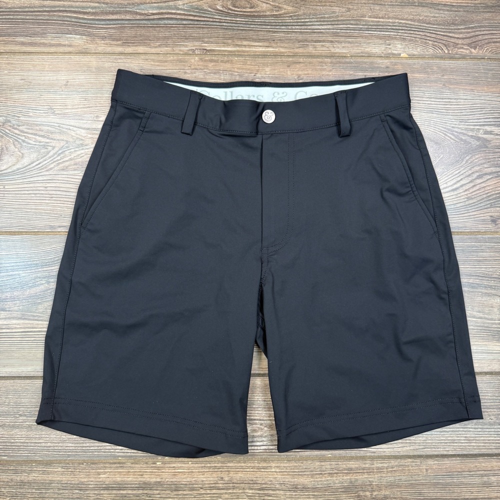 Collars & Co Men Size Small Performance Shorts Black 7" Inseam Stretch‎ Golf